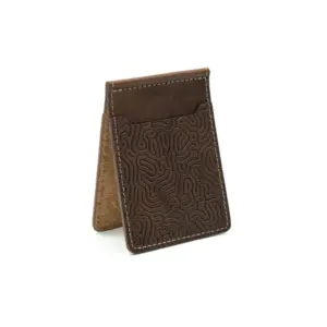 Money Clip Wallet - "Coral" Mahogany