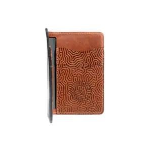The Boxer Wallet - Black & Coral Saddle Tan